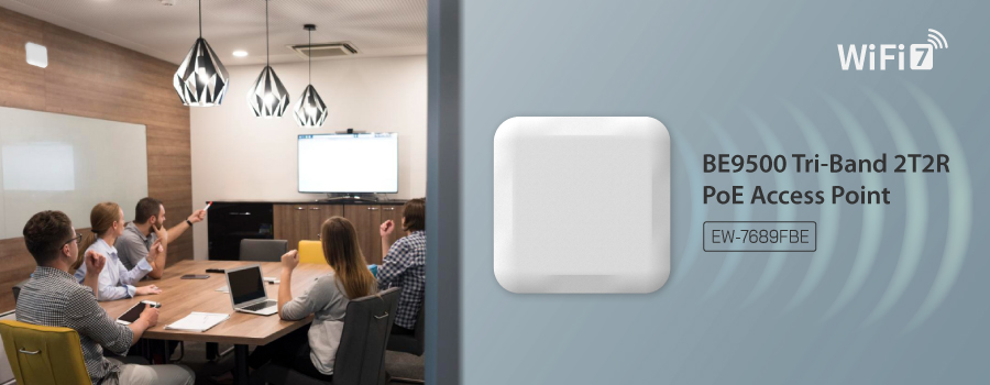 EW-7689FBE BE9500 WiFi 7 Tri-Band 2T2R PoE Access Point